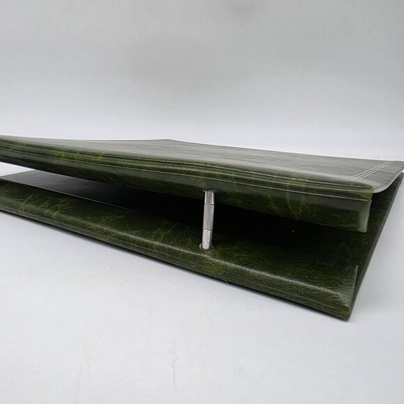 Green Faux Leather Expandable Photo Album Vintage 13.25"x13" Scrapbooking - Picture 12 of 12